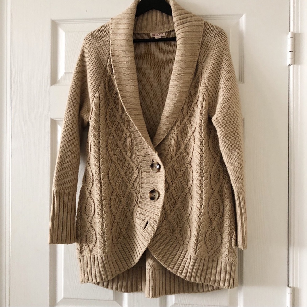 Tan Knit Cardigan